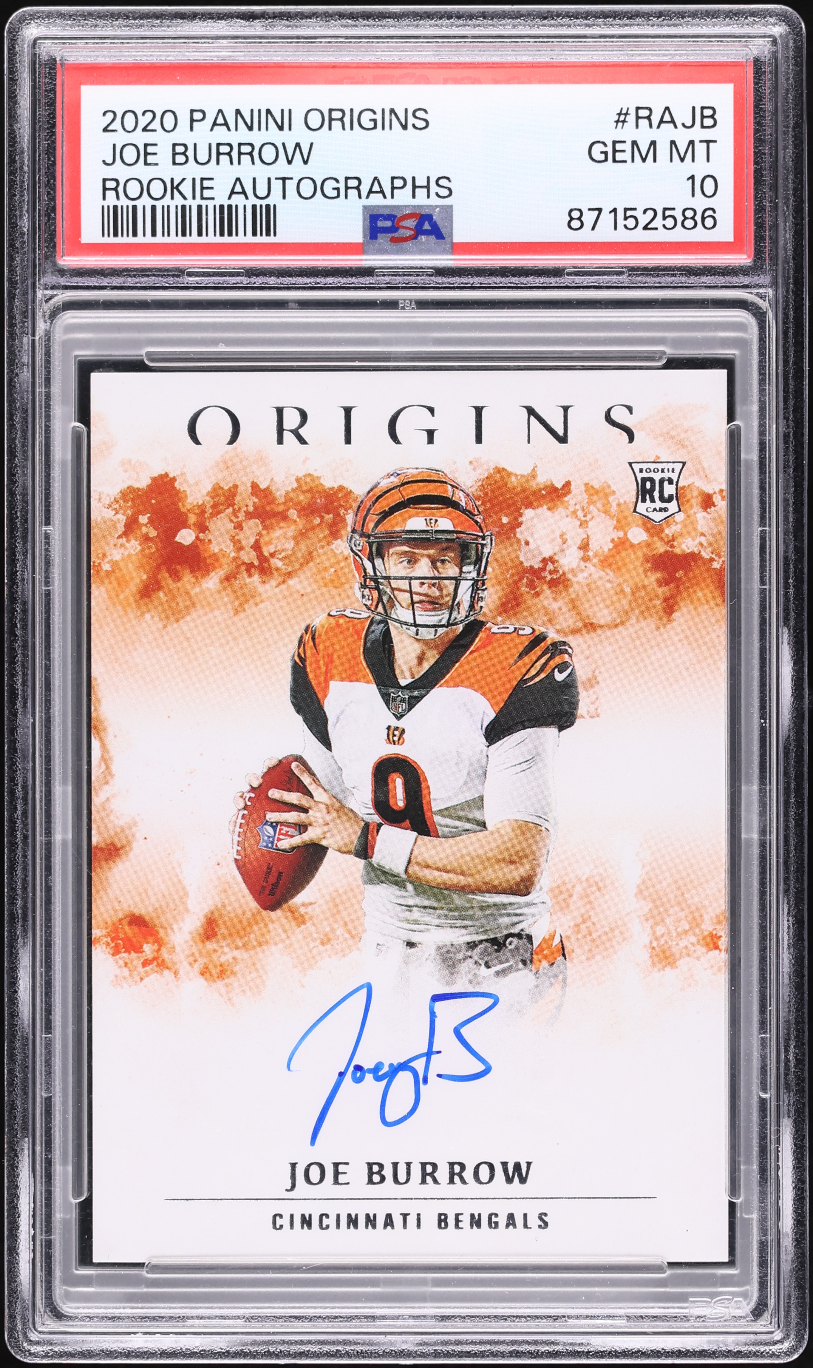 2020 Panini Origins Joe Burrow ROOKIE AUTO #RA-JB PSA 10 GEM MINT