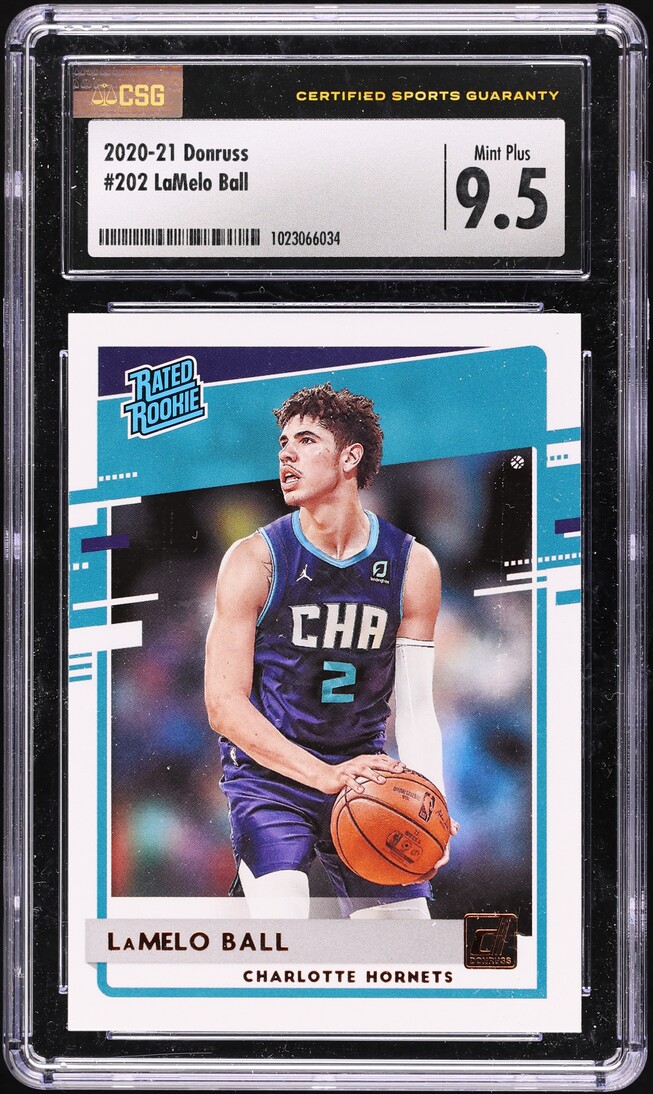 2020 Donruss Basketball LaMelo Ball ROOKIE #202 CSG 9.5 MINT+