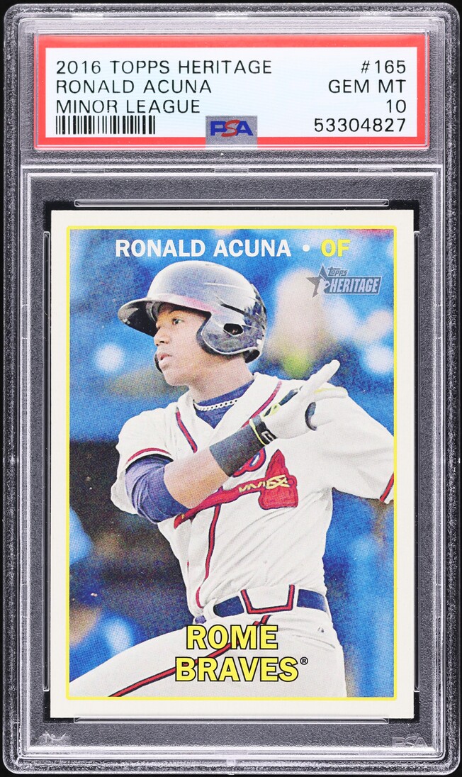 2016 Topps Heritage Minor League Ronald Acuna ROOKIE #165 PSA 10 GEM MINT