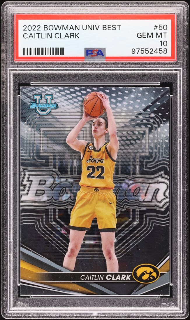 2022 Bowman University Best Caitlin Clark ROOKIE #50 PSA 10 GEM MINT