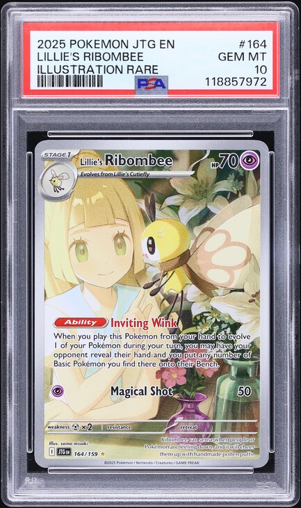 2025 Pokemon SV Journey Together IR Lillie's Ribombee #164 PSA 10