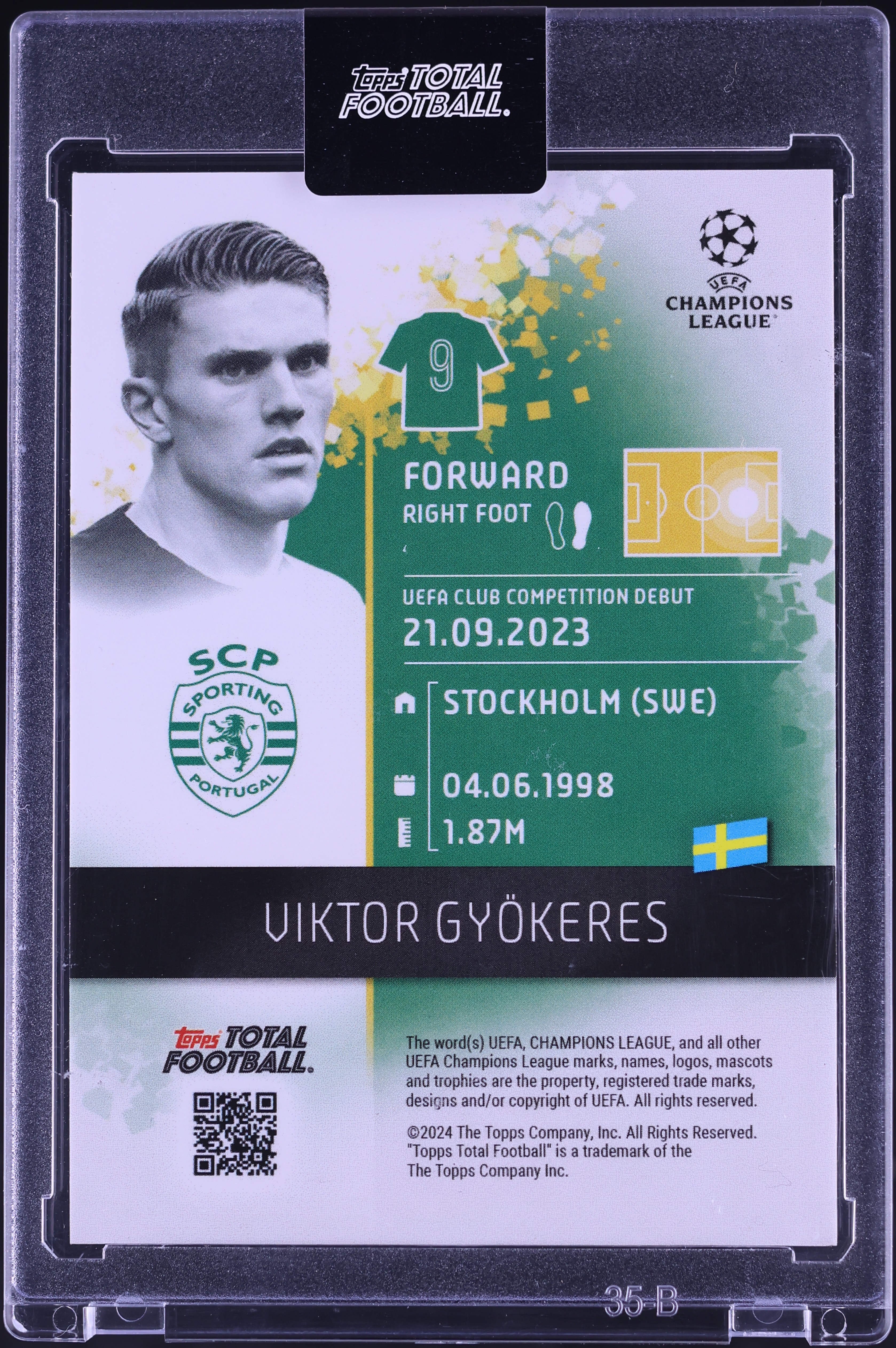 2024 Topps Total Football Fusion Series Gold Viktor Gyokeres 1/1