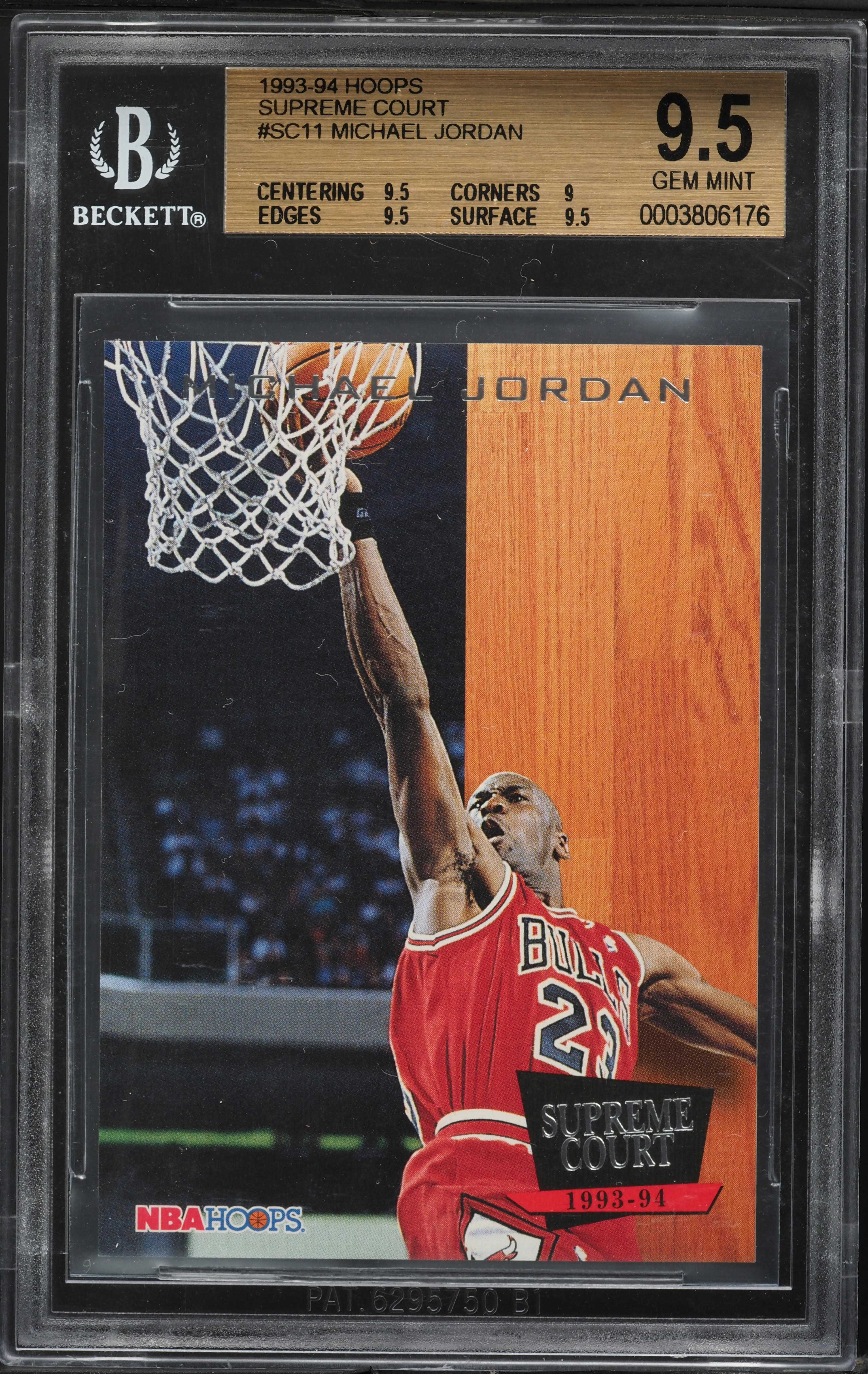 1993 Hoops Supreme Court Michael Jordan #SC11 BGS 9.5 GEM MINT on