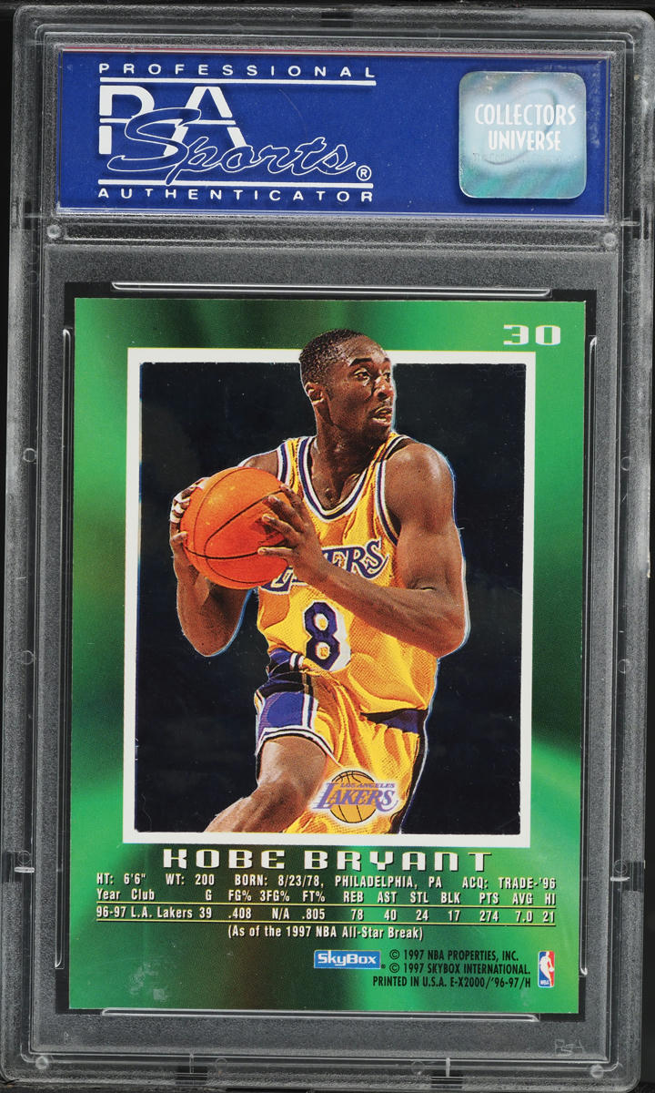 1996 Skybox E-X2000 Kobe Bryant ROOKIE #30 PSA 9 MINT