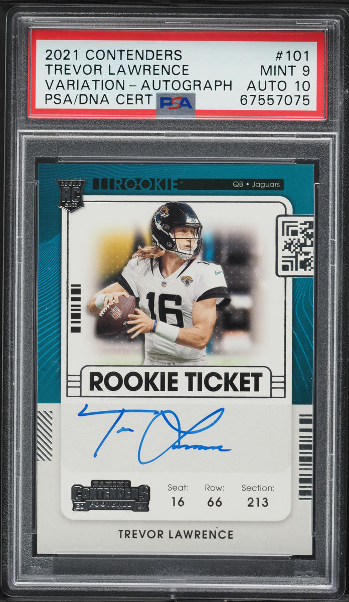 2021 Panini Contenders Variation Trevor Lawrence ROOKIE AUTO DNA 10 #101 PSA 9 MINT