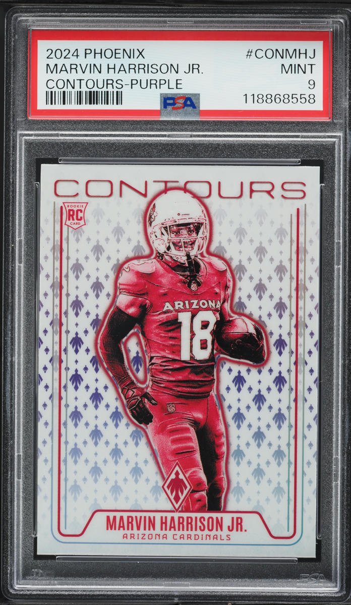 2024 Panini Phoenix Contours Purple Marvin Harrison Jr. ROOKIE #CONMHJ PSA 9