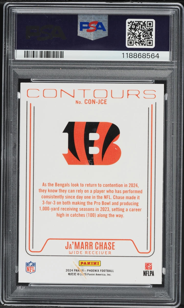 2024 Panini Phoenix Contours Ja'Marr Chase #CONJCE PSA 8 NM-MT