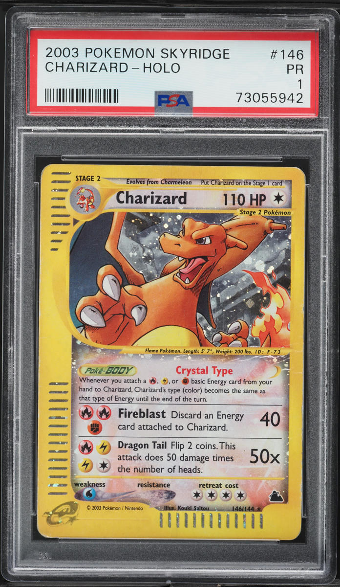 2003 Pokemon Skyridge Holo Crystal Charizard #146 PSA 1 PR