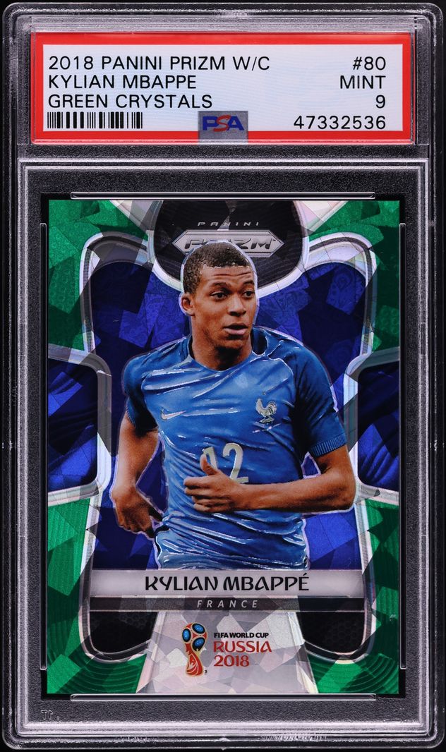 2018 Panini Prizm World Cup Green Crystals Kylian Mbappe ROOKIE