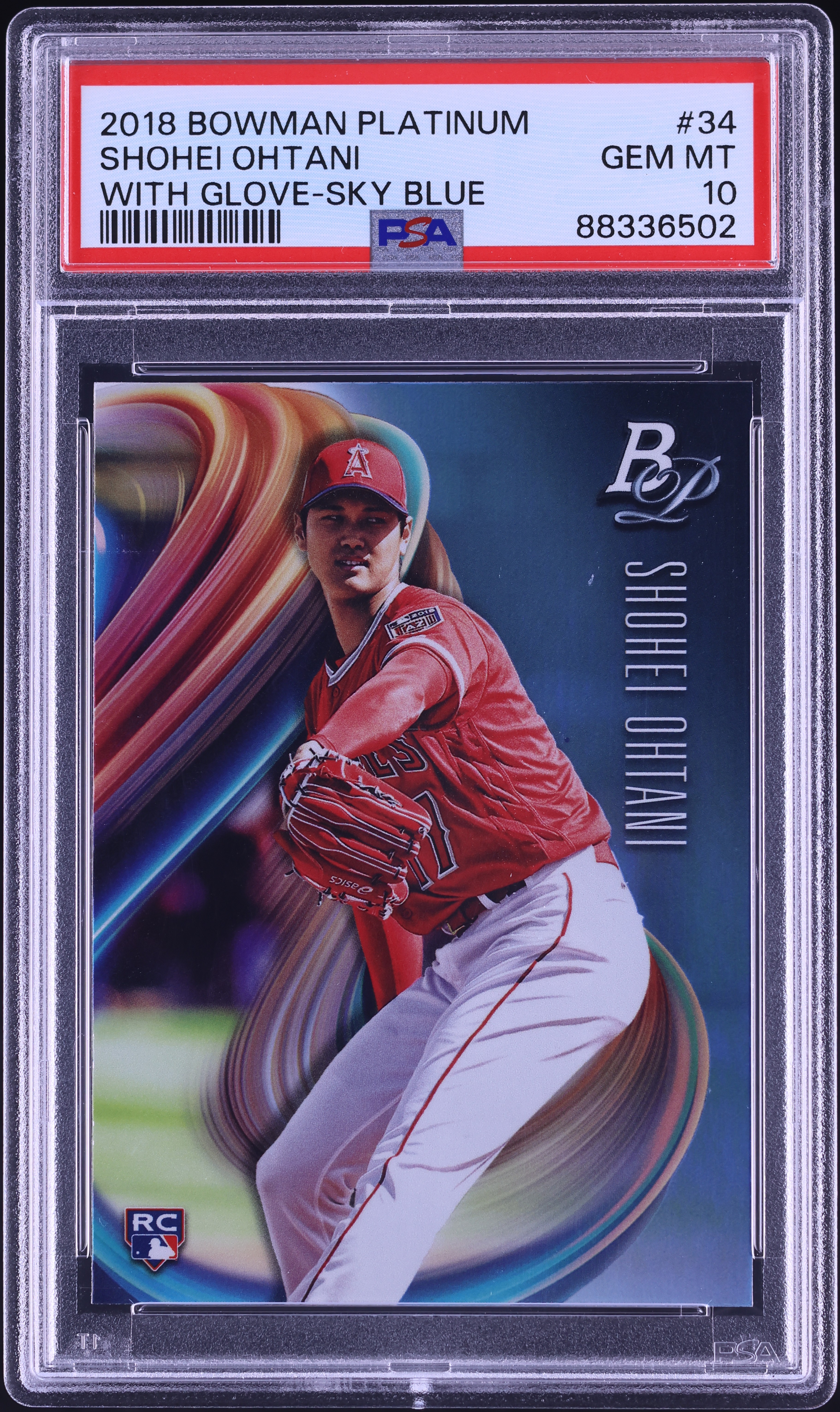 2018 Bowman Platinum With Glove Sky Blue Shohei Ohtani ROOKIE #34