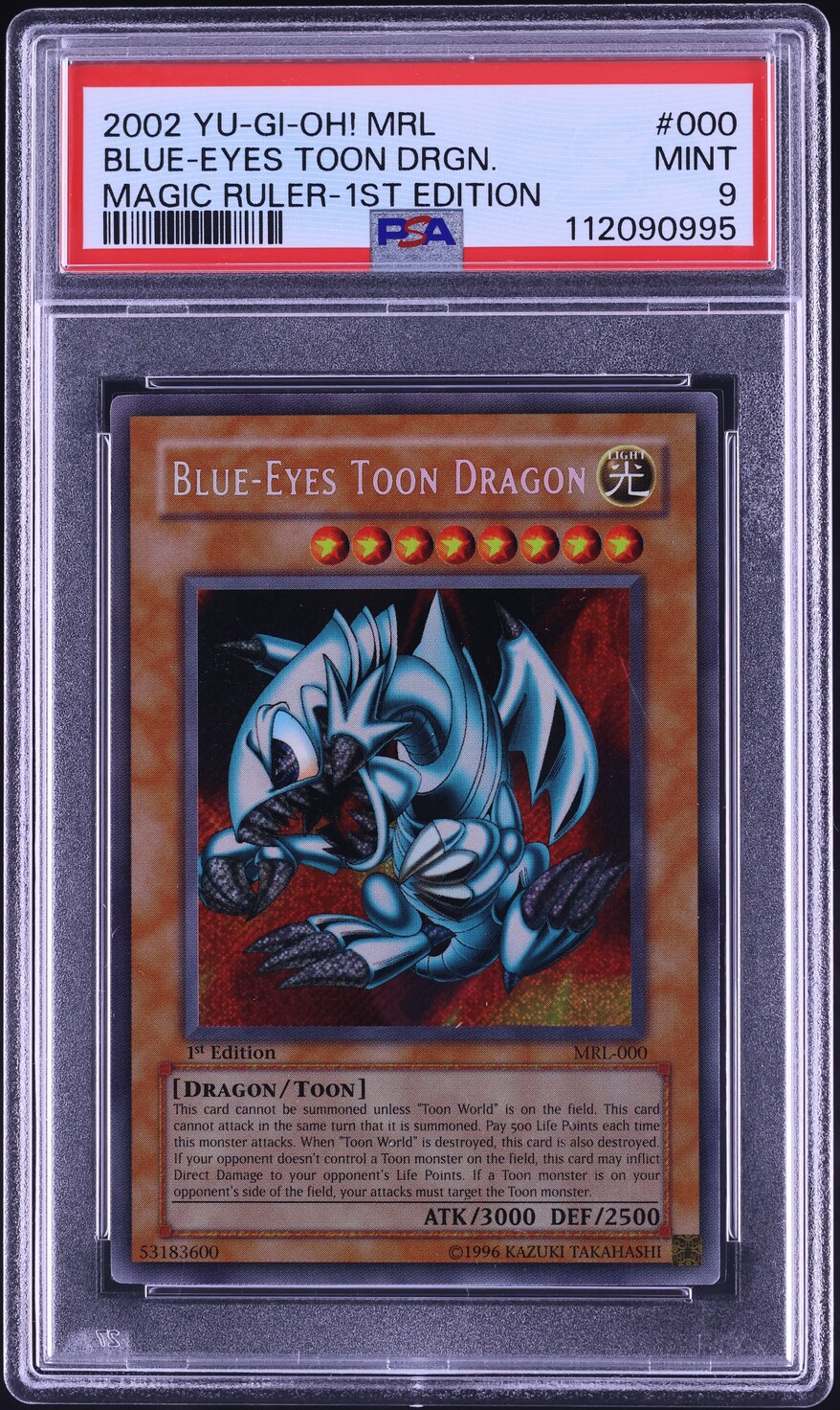 2002 Yu-Gi-Oh! Magic Ruler 1st Edition Blue-Eyes Toon Dragon #MRL