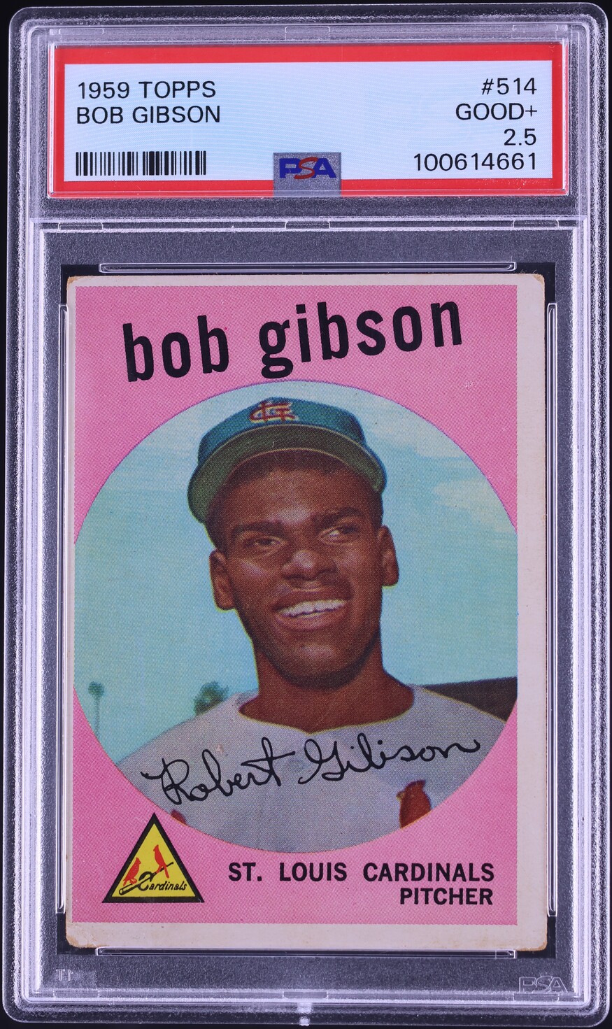 1959 Topps Bob Gibson ROOKIE #514 PSA 2.5 GD+
