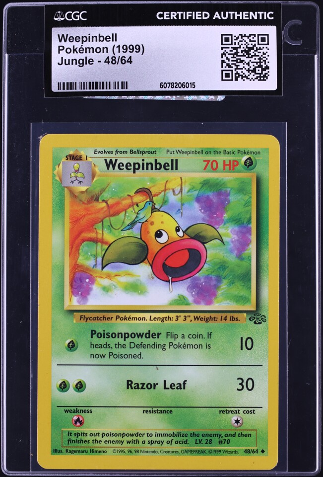 1996 Pokemon Japanese Green Poker Set Nintendo Playing Card Queen Of Diamonds Weepinbell CGC 10 on Fanatics Collect 1996 Pokemon Japanese Green Poker Set Nintendo Playing Card Queen Of Diamonds Weepinbell CGC 10 on Fanatics Collect