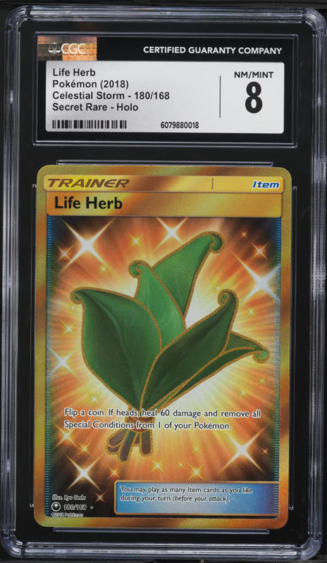 2018 Pokemon Sun & Moon Celestial Storm SEC Life Herb #180 CGC 8 NM-MT