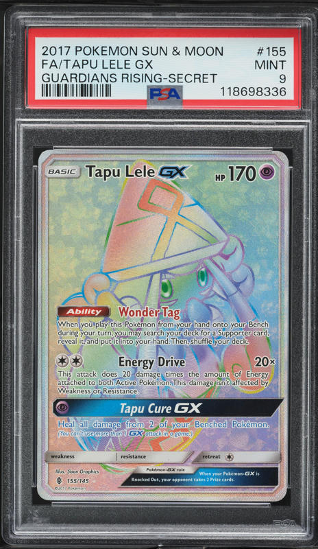 2017 Pokemon Sun & Moon Guardians Rising Rainbow Rare Tapu Lele GX #155 PSA 9 on Fanatics Collect 2017 Pokemon Sun & Moon Guardians Rising Rainbow Rare Tapu Lele GX #155 PSA 9 on Fanatics Collect