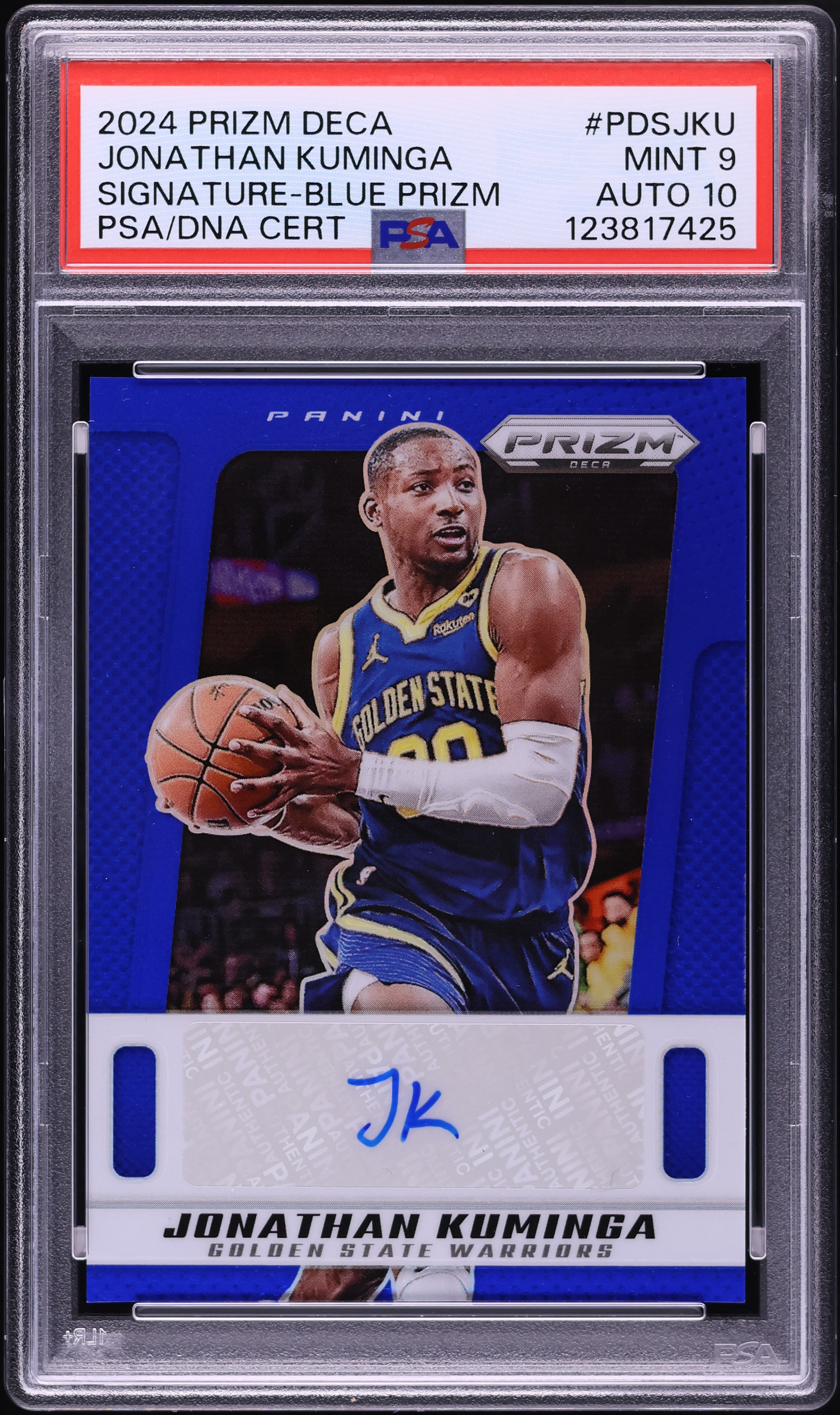 2024 Panini Prizm Deca Blue Jonathan Kuminga AUTO DNA 10 /35