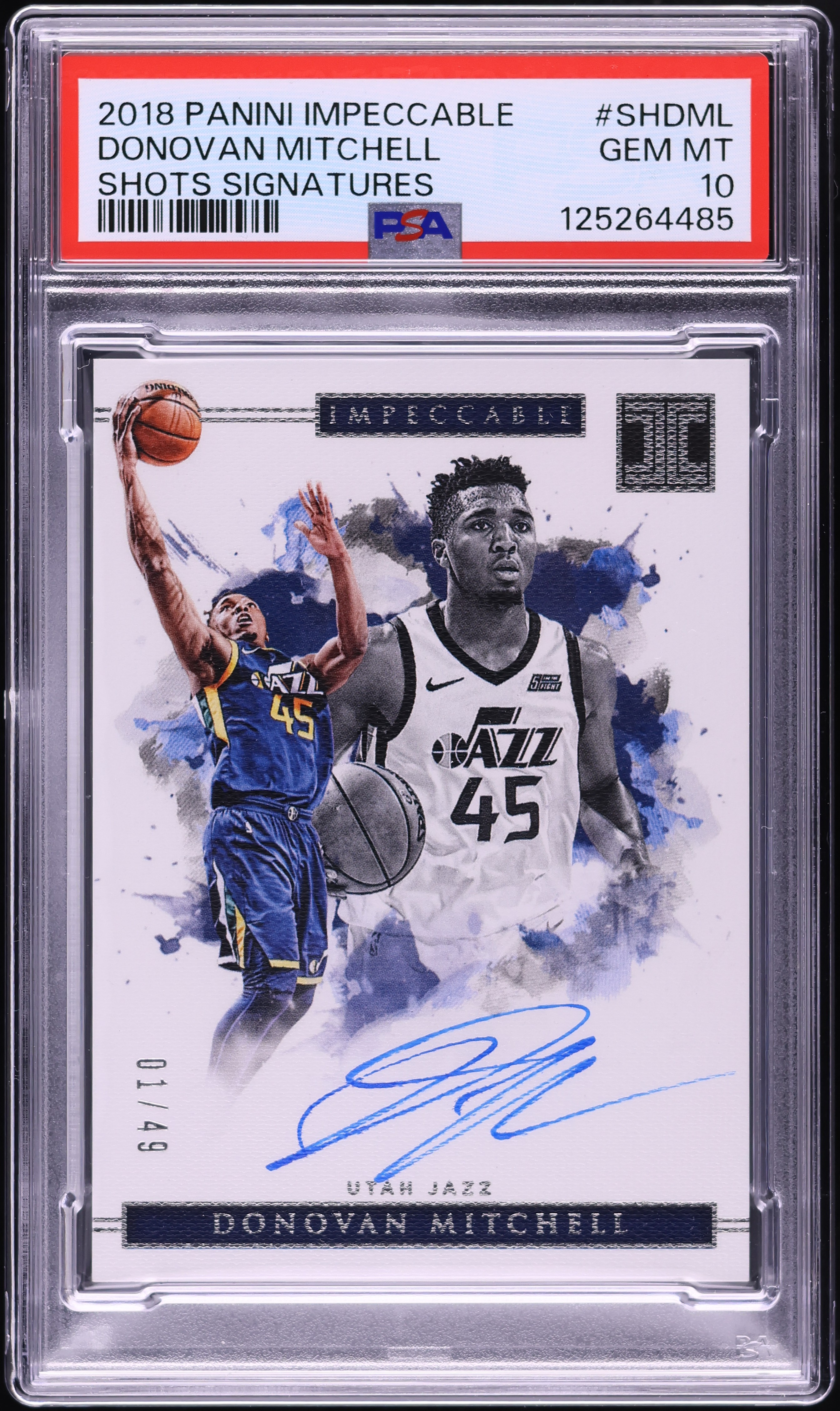 2018 Panini Impeccable Shots Signatures Donovan Mitchell AUTO 1/49