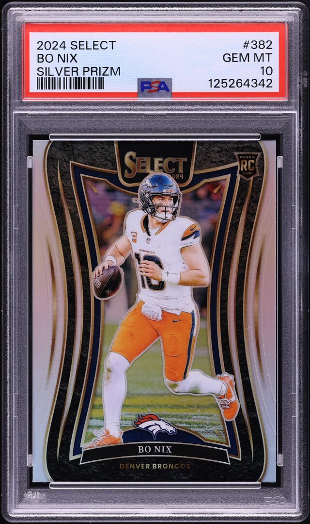 2024 Select Silver Prizm Suite Level Bo Nix ROOKIE #382 PSA 10 GEM MINT