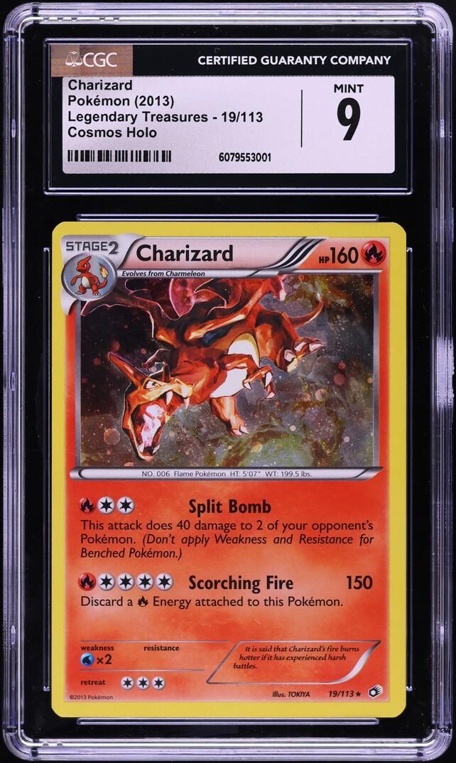 2013 Pokemon BW Legendary Treasures Cosmos Holo Charizard #19 CGC 9 MINT