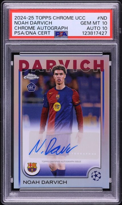 2024 Topps Chrome UEFA Noah Darvich ROOKIE AUTO DNA 10 #ND PSA 10