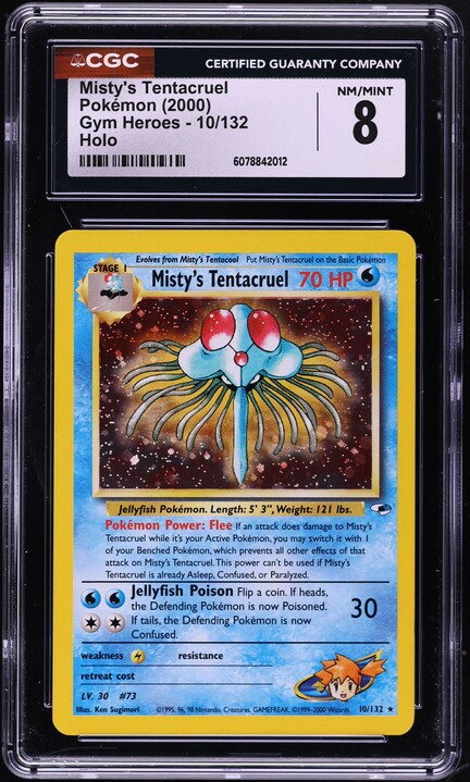 1998 Pokemon Japanese Gym 1 Holo Misty's Tentacruel #073 CGC 8.5 NM-MT+ on Fanatics Collect 1998 Pokemon Japanese Gym 1 Holo Misty's Tentacruel #073 CGC 8.5 NM-MT+ on Fanatics Collect