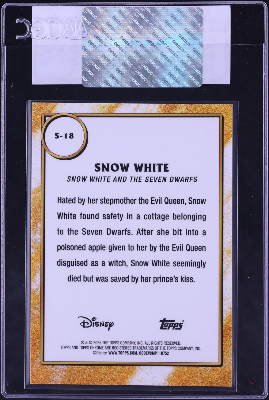 2025 Topps Chrome Disney Wonder Shiny Red Refractor Snow White 1/5