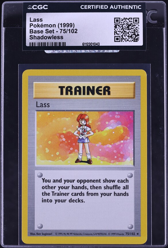 1999 Pokemon Base Set Shadowless Lass #75 CGC AUTH