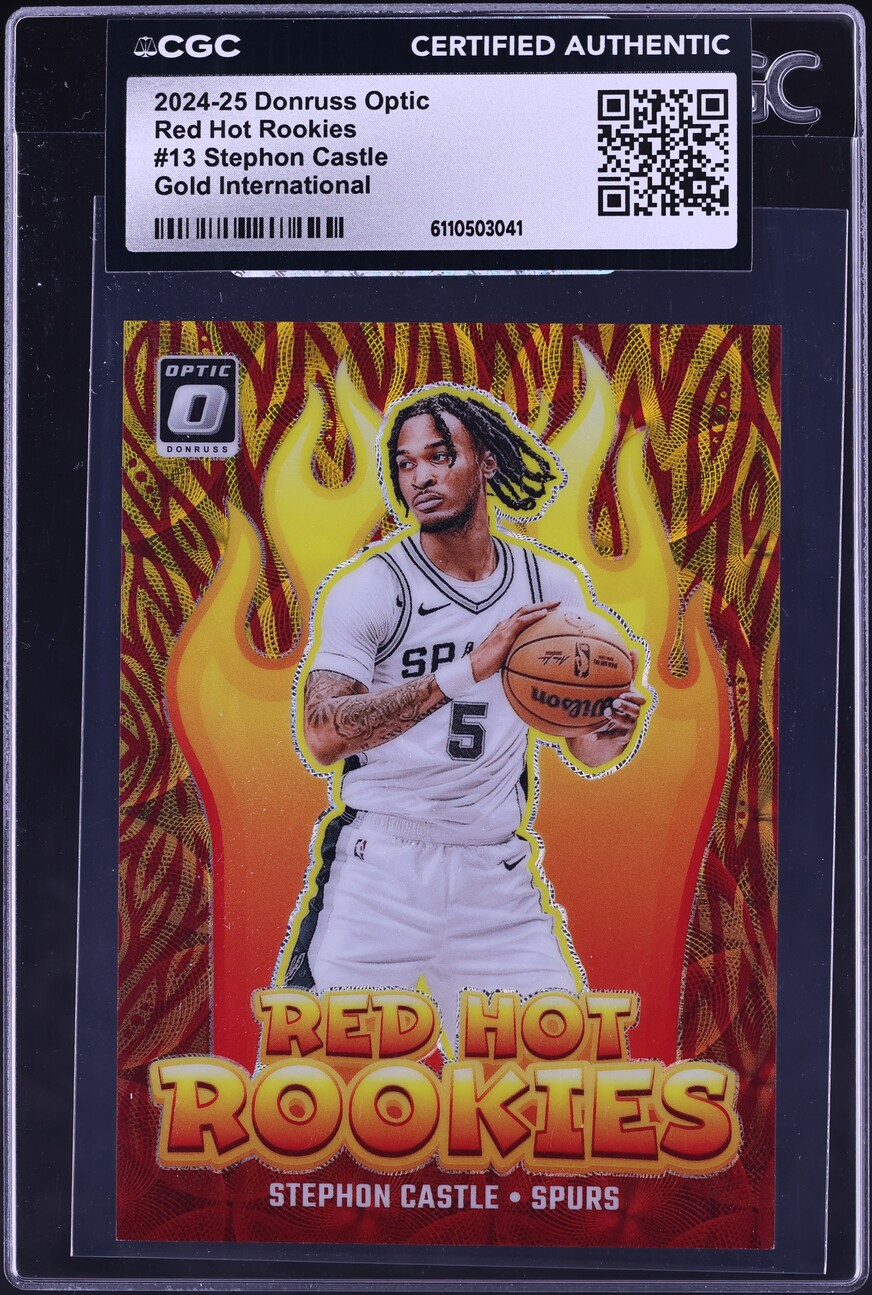 2024 Donruss Optic Red Hot Gold International Stephon Castle ROOKIE /10 #13 CGC AUTH