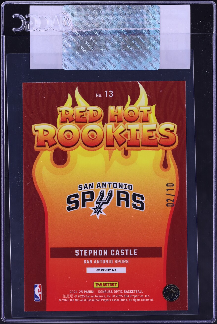 2024 Donruss Optic Red Hot Gold International Stephon Castle ROOKIE /10 #13 CGC AUTH