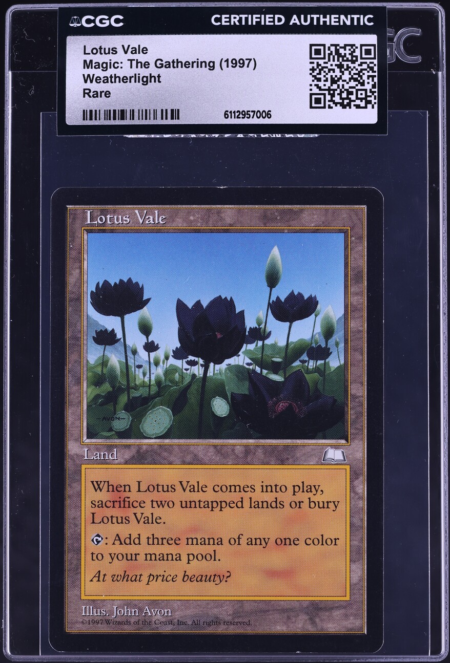 1997 Magic The Gathering MTG Weatherlight Lotus Vale CGC AUTH on