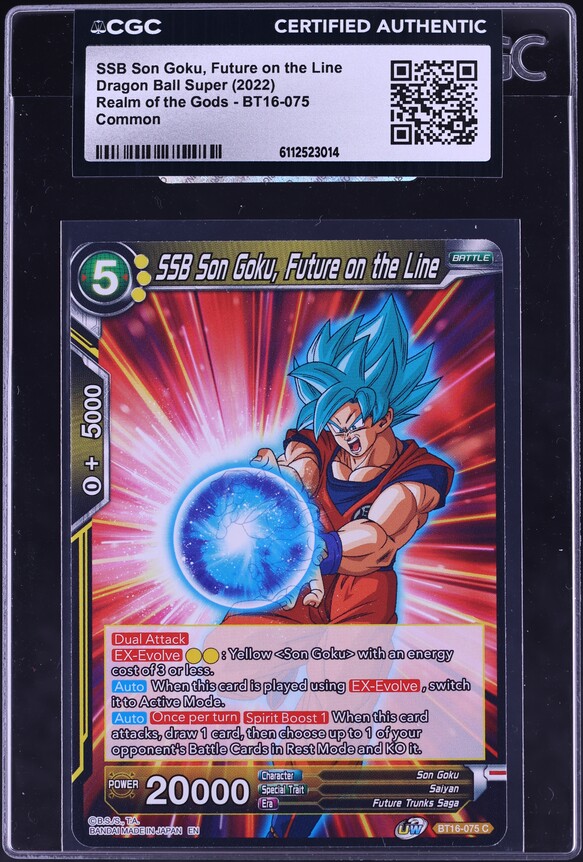 2022 Dragon Ball Super Realm Of The Gods Foil Son Goku, Supreme Warrior # BT16-001 CGC AUTH on Fanatics Collect
