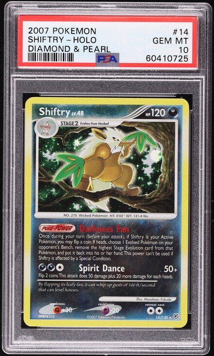 2007 Pokemon Diamond & Pearl Holo Shiftry #14 PSA 10 GEM MINT