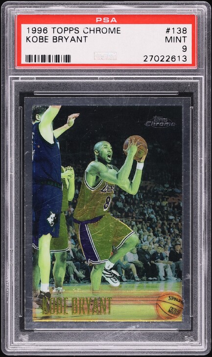 1996 Topps Chrome Kobe Bryant ROOKIE #138 PSA 9 MINT on Fanatics