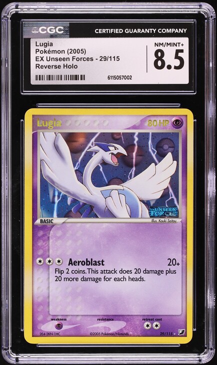 2005 Pokemon EX Unseen Forces Reverse Holo Lugia #29 CGC 8.5 NM-MT+