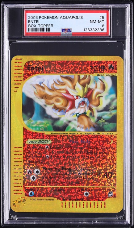 2003 Pokemon Aquapolis Box Topper Entei #5 PSA 8 NM-MT