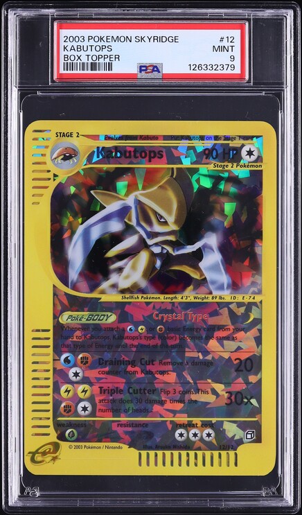 2003 Pokemon Skyridge Box Topper Kabutops #12 PSA 9 MINT