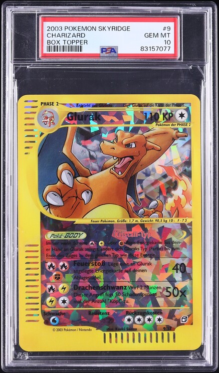 2003 Pokemon Skyridge Box Topper Crystal Charizard #9 PSA 10 GEM MINT
