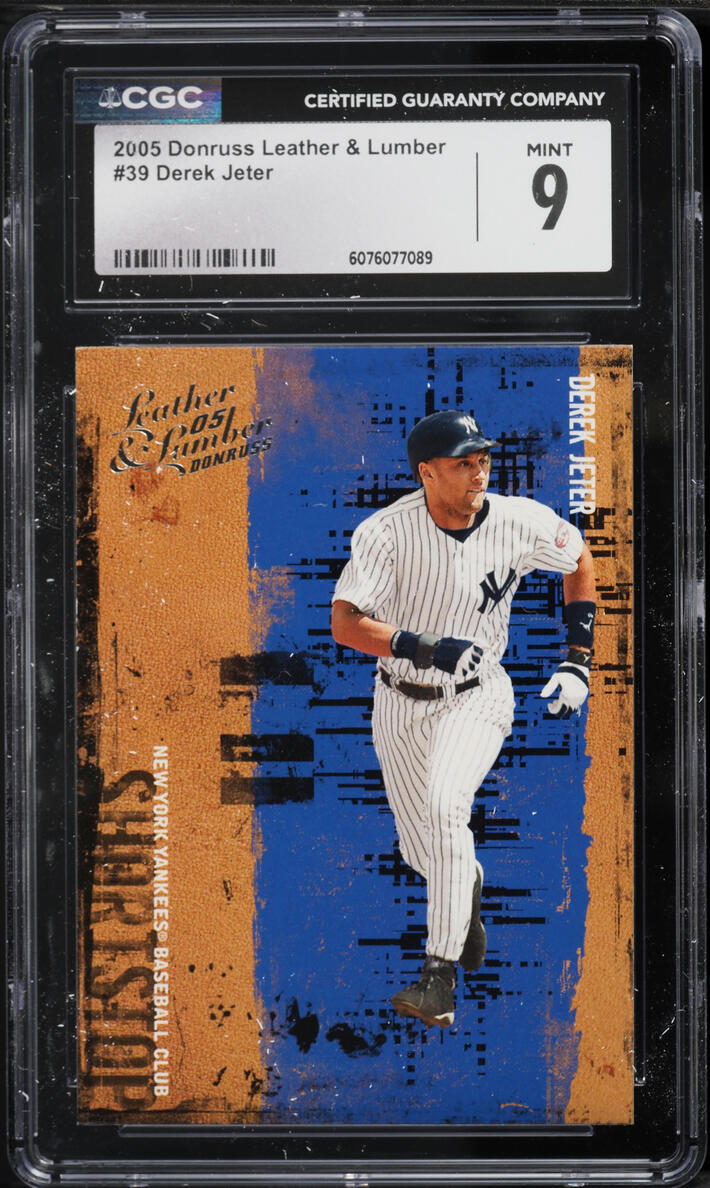 2005 Donruss Leather & Lumber Derek Jeter #39 CGC 9 MINT