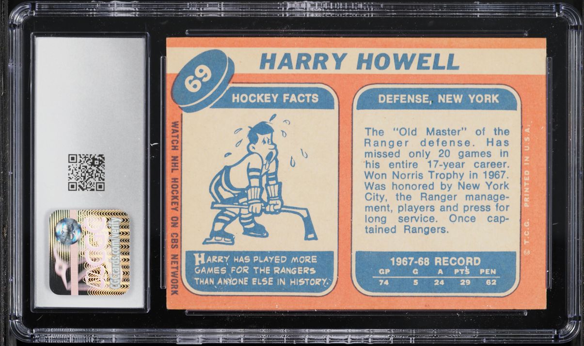 1968 Topps Hockey Harry Howell #69 CGC 4.5 VGEX+
