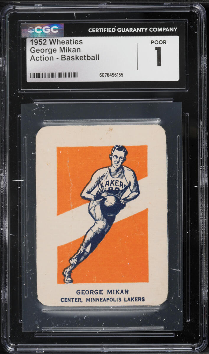1952 Wheaties Basketball George Mikan ACTION CGC 1 PR