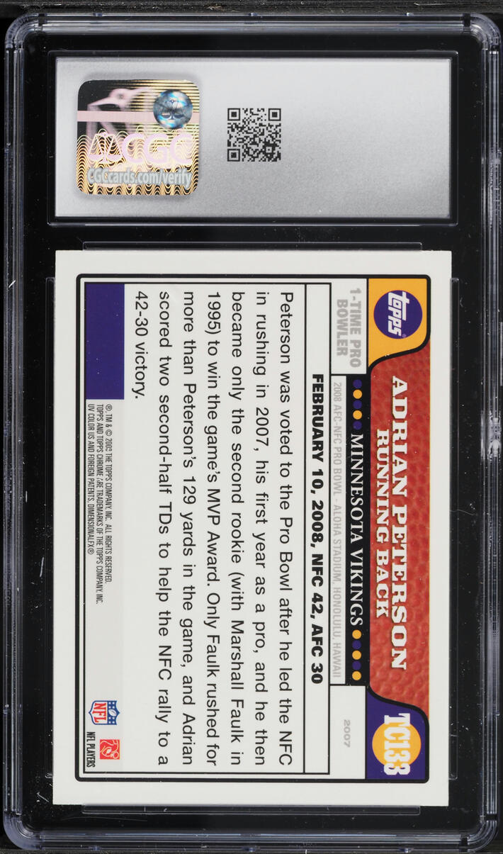 2008 Topps Chrome Adrian Peterson #TC133 CGC 9 MINT
