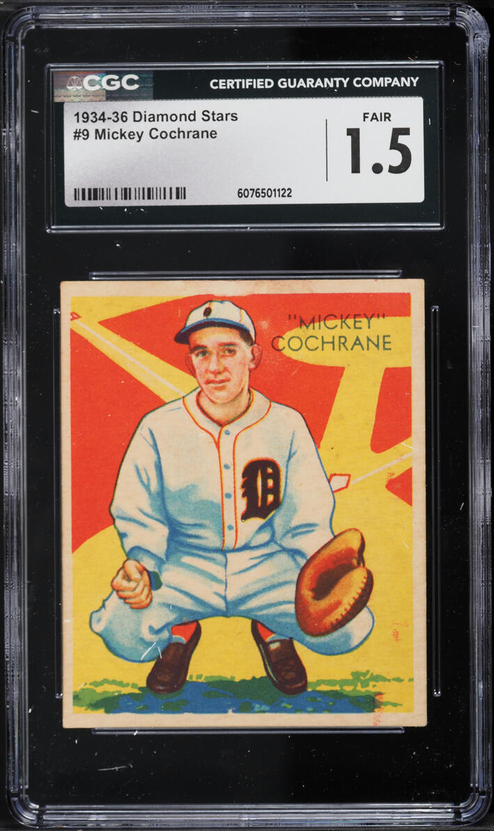 1934 Diamond Stars Mickey Cochrane #9 CGC 1.5 FR