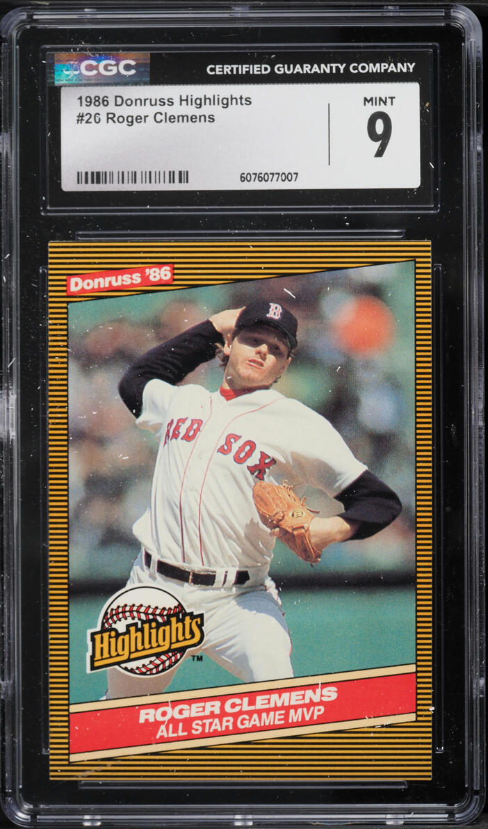 1986 Donruss Highlights Roger Clemens #26 CGC 9 MINT