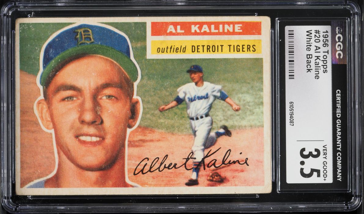 1956 Topps Al Kaline WHITE BACK #20 CGC 3.5 VG+