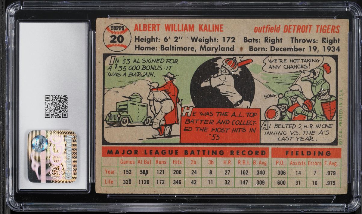 1956 Topps Al Kaline #20 CGC 3.5 VG+