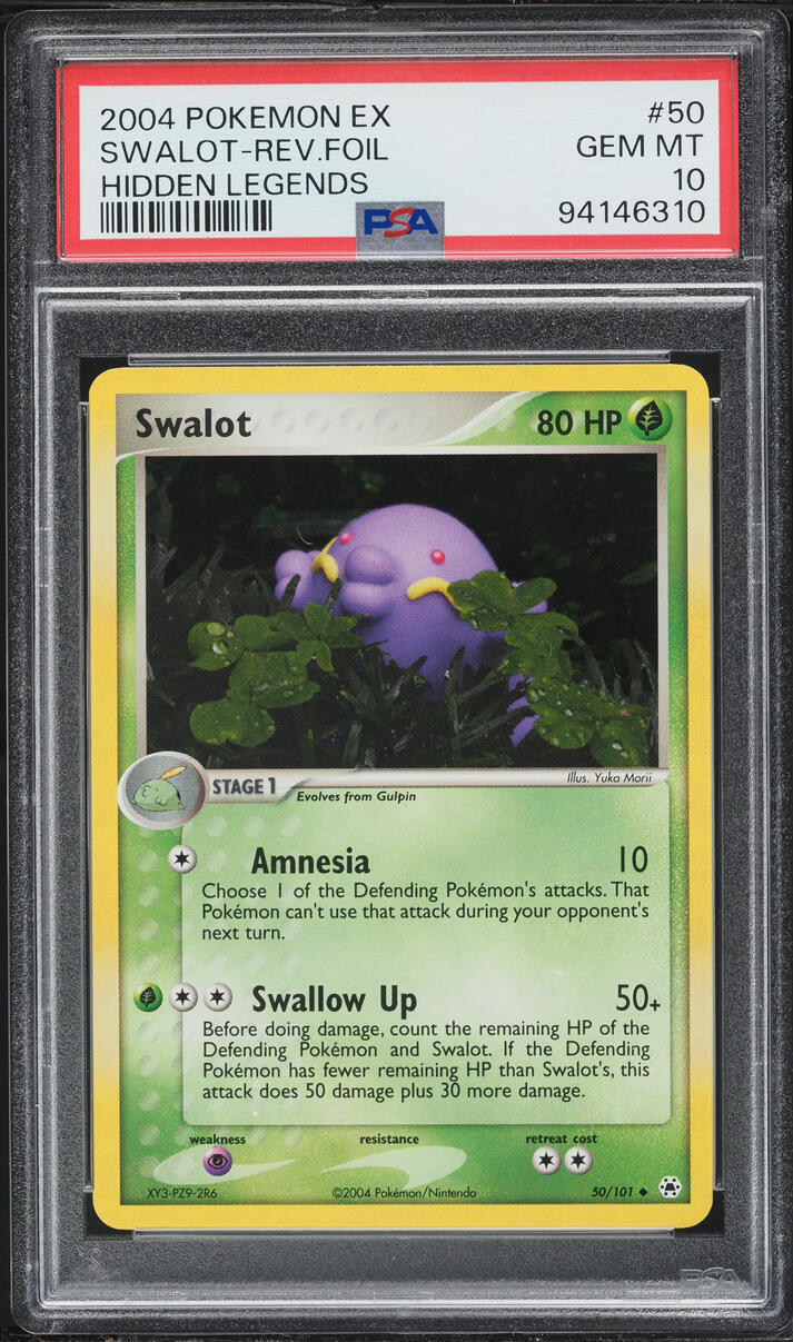 2004 Pokemon EX Hidden Legends Reverse Holo Swalot #50 PSA 10 GEM MINT
