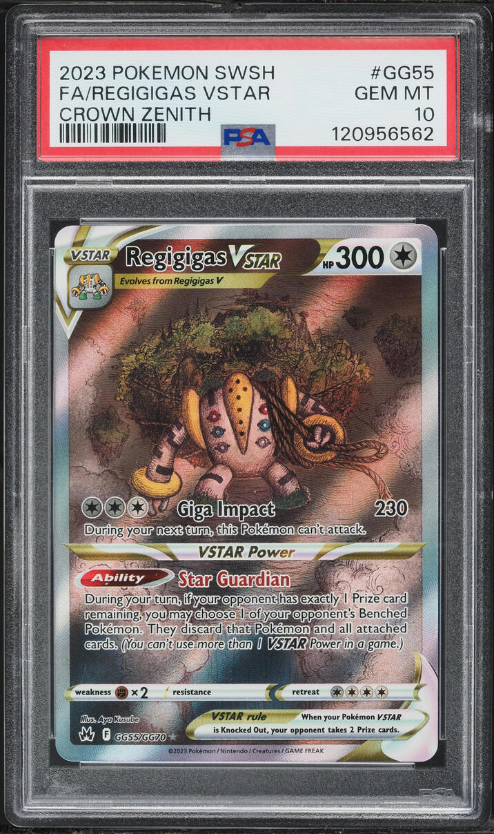 2023 Pokemon Sword & Shield Crown Zenith Alt Art Regigigas VSTAR #GG55 PSA 10 GEM MINT