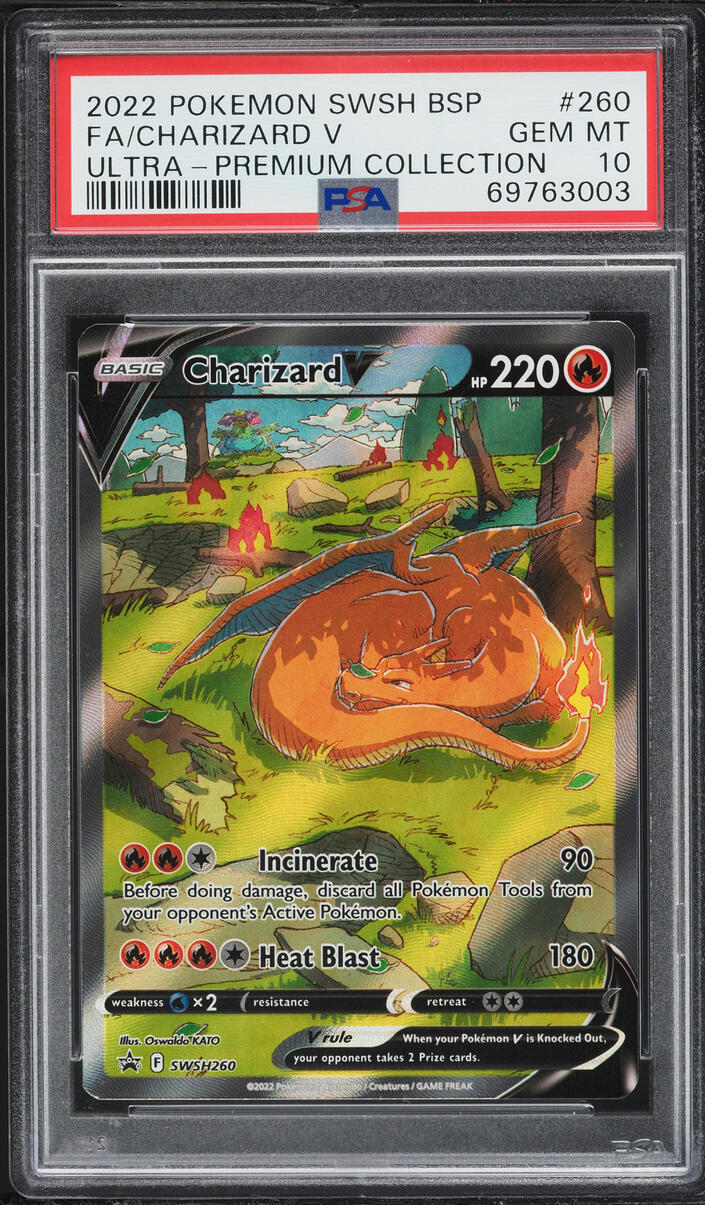 2022 Pokemon Sword & Shield Promo Ultra Premium Full Art Charizard V #260 PSA 10 GEM MINT