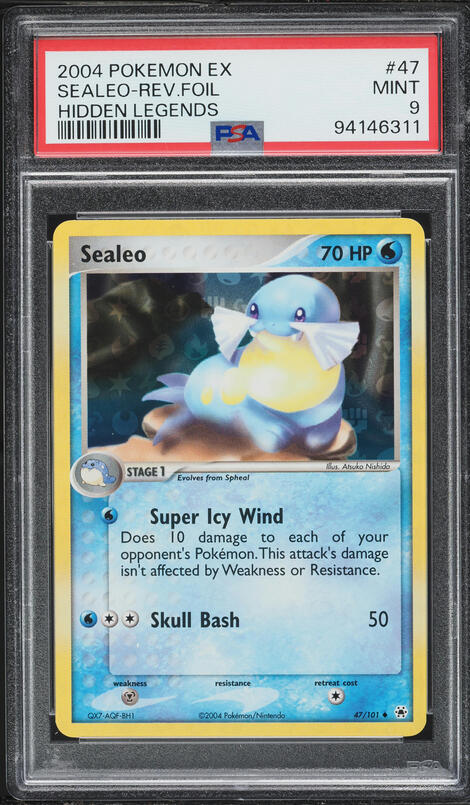 2004 Pokemon EX Hidden Legends Reverse Holo Sealeo #47 PSA 9 MINT
