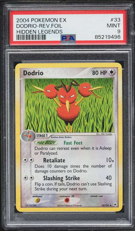 2004 Pokemon EX Hidden Legends Reverse Holo Dodrio #33 PSA 9 MINT